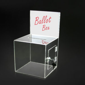 Artboard 2 Clear Ballot Box with Lock 7" - BBOX002