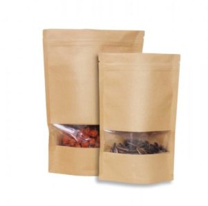 kraft-paper-packaging-pouch-bag (1) Front Window Panel Zip Lock Paper Bags