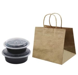 kraft-take-out-paper-bags-99×10 Kraft Take-Out Paper Bags 9"+9"x10"
