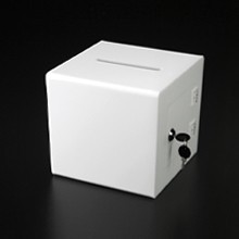 White Acrylic Ballot Box with Lock