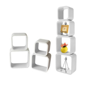 Square  4-Shelves Set - White - SSW-001W