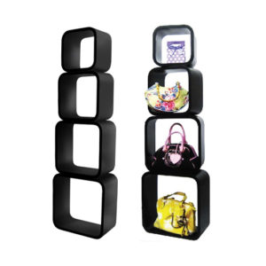 Square 4-Shelves Set Black - SSW001B