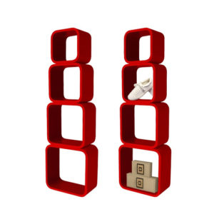 Square 4-Shelves Set - Red - SSW001R