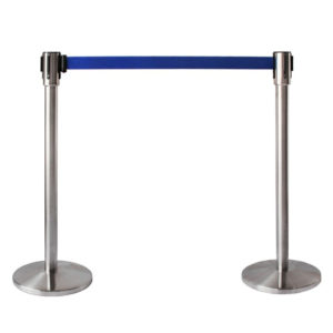 ST003BLU 4-Way Crowd Control (Stanchion) Stainless Steel - Blue