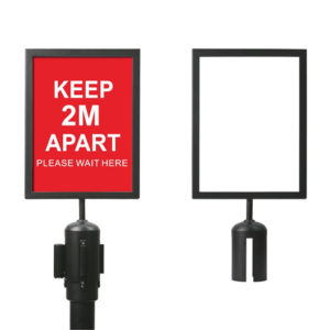 STSH011P Black Frame Sign Holder for Stanchions - STSH011P