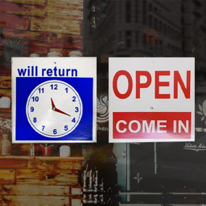 "Will Return" Clock Sign