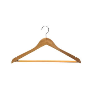 HW020 Wood Flat Suit Hanger With Bar - HW020