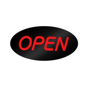 OPEN016 LED Oval 'OPEN' Sign - OPEN016