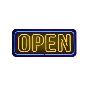 OPEN2019YELLOW LED Plastic Neon "OPEN" Sign - OPEN2019YELLOW