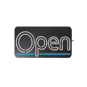 OPEN2032WB Double White Plastic Neon with Blue Streak - OPEN2034WB